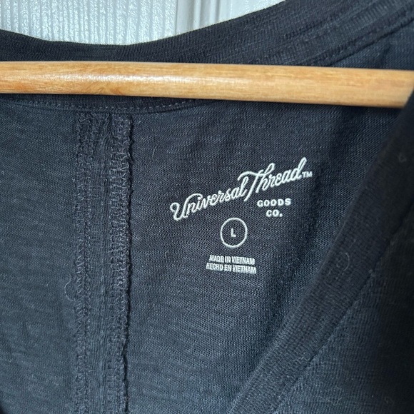 Cotton slub Maxi dress Black V-neck Universal Thread Women’s Large - Picture 3 of 7